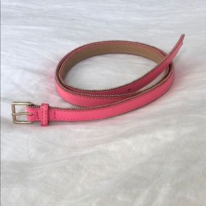 J.Crew pink leather belt with gold trim S